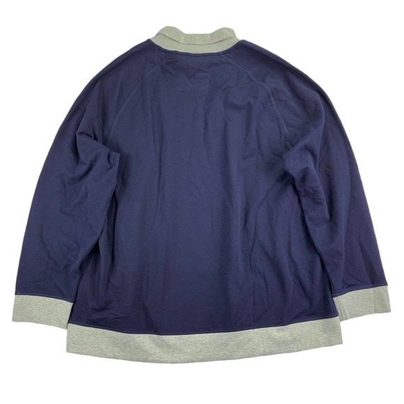 Club Room Mens Fleece Long Sleeve Colorblock Turtleneck Sweater Navy Blue 3XL - Picture 3 of 4